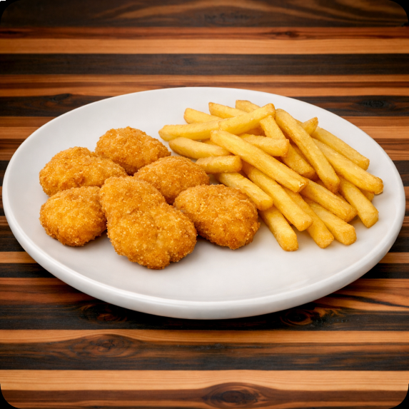 5 CHICKEN NUGGETS AND FRIES
